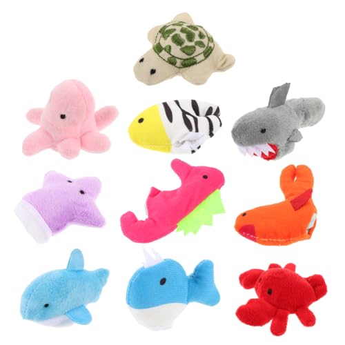 WESIEVYA 10 Teiliges Set Fingerpuppen Meerestiere Handpuppen Aus Weichem Material Inklusive Schildkröte Seestern Oktopus Wal Hai Seelöwe Hummer Seepferdchen Und Tropischer von WESIEVYA