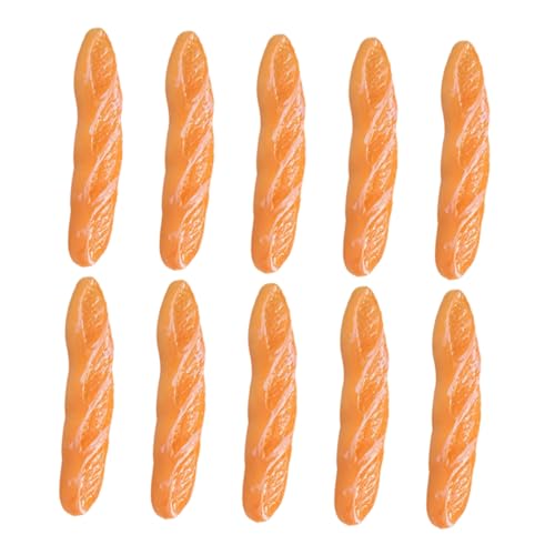 WESIEVYA 10St Nachgemachtes langes Baguette Puppenbett 1:12 Miniaturbrot Puppenhauszubehör Bausatz puppenhaus Ausstattung DIY simulierte Requisite realistisches Essen Harz Light Brown von WESIEVYA