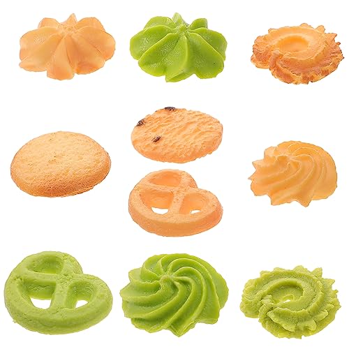 WESIEVYA 10St Simulierte Cookies Cookie-Modelle künstliche Cookies-Modelle Schokoladenkekse Fotoalbum umblättern Schokoladen-Müsli gefälschte Keksverzierung Mini-Keks-Ornamente PVC von WESIEVYA