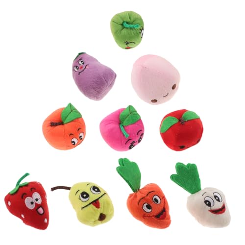 WESIEVYA 10st Geschichtenerzählende Fingerpuppen Daumenpuppe Babyhände Fingerpuppen Für Kinder Plüsch-obstspielzeug Welpenfigur Pädagogisches Kognitives Spielzeug Obst Plüschtier Baumwolle von WESIEVYA