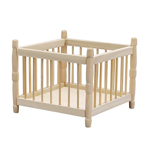 WESIEVYA Mini-babybett Maßstab 1:12 Puppenmöbel Bett Holz Sicher Realistisches Design von WESIEVYA