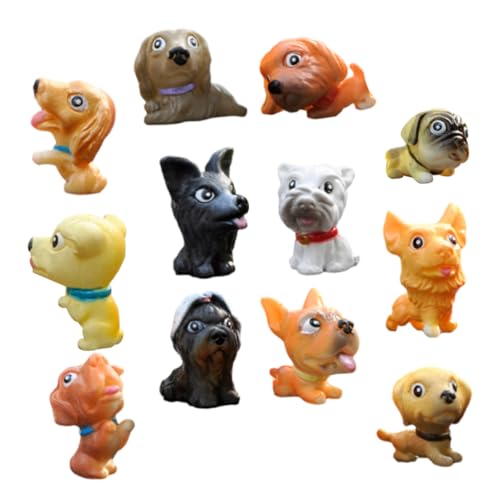 WESIEVYA 12 Stück Mikro Landschaft Welpen Tischdekoration Mini Hundestatue Tierstatue Hundestatue Und Figuren Miniatur Welpenfiguren Hundestatue Welpenfigur PVC von WESIEVYA