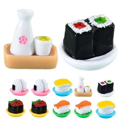 WESIEVYA 12 Stück Simuliertes Japanisches Sushi Desktop Ornament, Kleines Display, Sushi Modell, Schreibtisch Sushi Modell, , Mini Sushi Modell, , Puppenhaus Sushi Modell, Harz Sushi von WESIEVYA