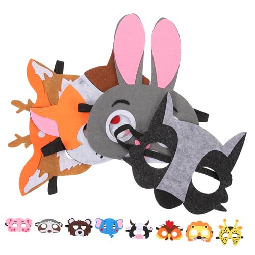 WESIEVYA 12 Stück Tiermasken Aus Filz Lustige Cosplay Masken Für Kinder Perfekte Für Halloween Fasching Und Kostümpartys von WESIEVYA