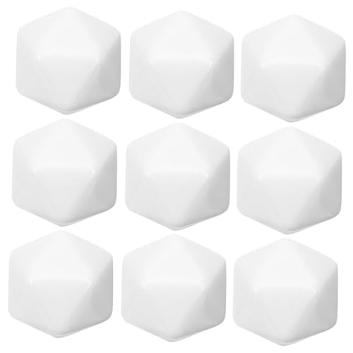 WESIEVYA Blanko-würfel 12-TLG. 20-seitiges Acryl-würfelset Zahlenspiel-würfel für Die Kindererziehung und Unterrichtsaktivitäten von WESIEVYA