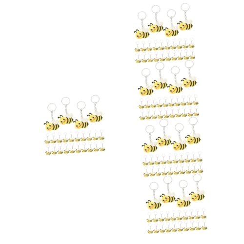 WESIEVYA 120 Stk Biene Schlüsselanhänger Bienentasche Entzückender Cartoon-bienen-schlüsselanhänger Tagestasche Biene Begünstigt Babyparty Bienenstock Geldbörse Schlüsselringe Pvc von WESIEVYA