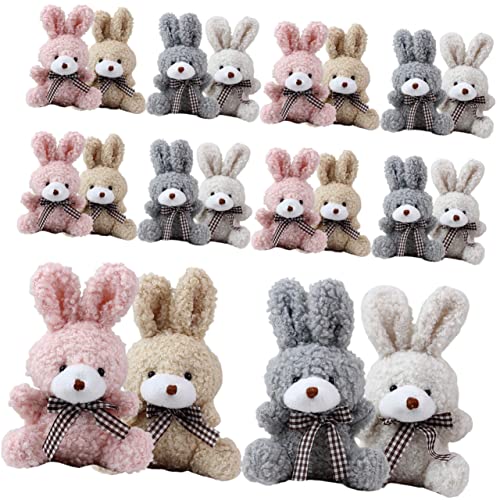 WESIEVYA 12St Hase Schlüsselanhänger Kuscheltier Hase Mini-Plüschkaninchenspielzeug Bunny Schlüsselanhänger Bunny Taschenanhänger Hängende Verzierung für Taschen Hasenspielzeug PP Baumwolle von WESIEVYA