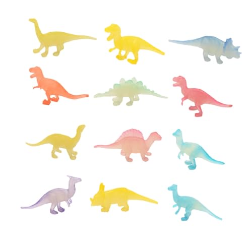 WESIEVYA 12St Leuchtendes Dinosaurier-Modell Dinosaurier-Partyzubehör Wildtiermodell Spielzeug für Kinder kinderspielzeug Dinosaurier-Spielzeug aus Kunststoff Dinosaurier-Modellspielzeug von WESIEVYA