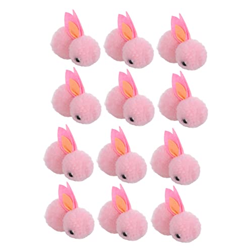 WESIEVYA 12St Plüschhase Miniatur Kleiner Häschenplüsch Kuscheltier Weihnachtshasen-Anhänger Cuddly Bunny Weihnachts Figuren Desktop-Kaninchen-Puppendekoration Party-Hase-Dekor Rosa von WESIEVYA