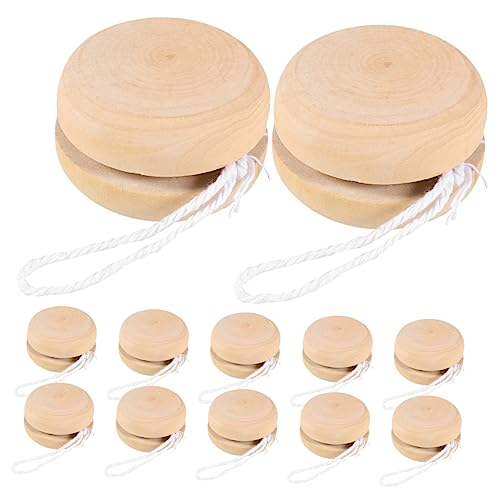 WESIEVYA 12St Yoyo-Ball basteln für bastelmaterial für Yo-Yo-Set holzspielsachen yoyo Buggy DIY-Graffiti-Yo-Yo-Bälle unfertige Jo-Jo-Bälle kleine Holzkugeln hölzern von WESIEVYA