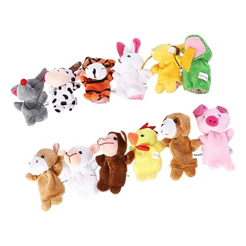 WESIEVYA 12st Fingerpuppe Plüschpuppe Mini-tierspielzeug Welpenspielzeug Für Kinder Pinata-Spielzeug Kinder Mini-Spielzeug Pädagogisches Babyspielzeug Marionette Tiere Spielzeug Stoff von WESIEVYA