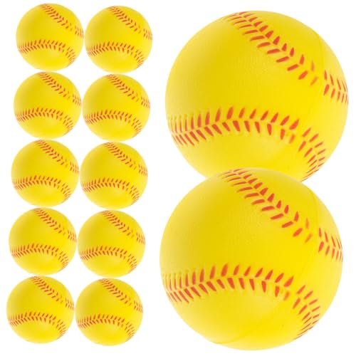 WESIEVYA 12st Schwamm-Baseball Lustiges Ballspielzeug Ball Spielen Softball Üben Baseballbälle Training Von Kleinem Baseball Trainingsball Für Kinder Softball-trainingsbälle Yellow Pu von WESIEVYA