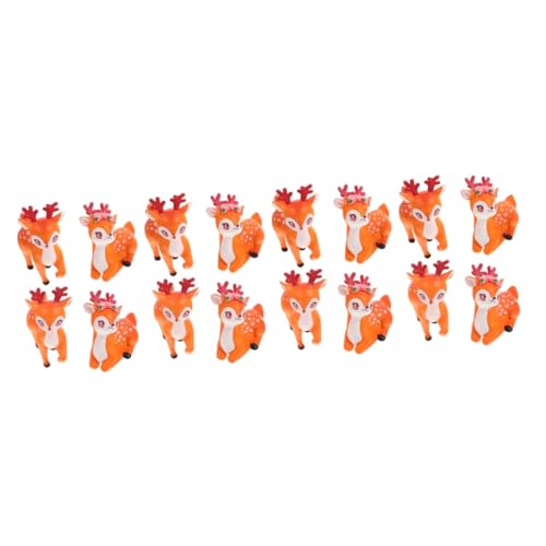 WESIEVYA 16 Stk Mikro-landschaftsverzierung Hirsch Dekor Hirschfiguren Weihnachts-hirsch-dekor Tierstatuen Kuchen Spielzeug Mini-hirschfigur Mikrolandschaftsornament Mini-dekor Reh Pvc von WESIEVYA