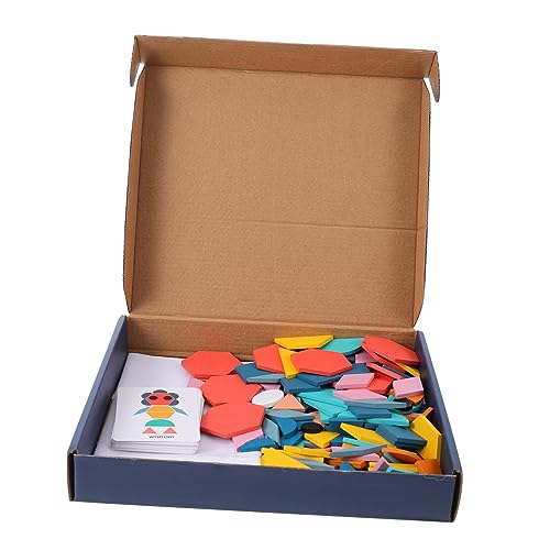 WESIEVYA 180 STK Tangram Vorschulspielzeug Formerkennungsspielzeug Kinderhandspielzeug Gestalten Sie Puzzle-Magnete Stapelspielzeug Für Babys Sequenzierspiel Für Kinder Holzblöcke Hölzern von WESIEVYA