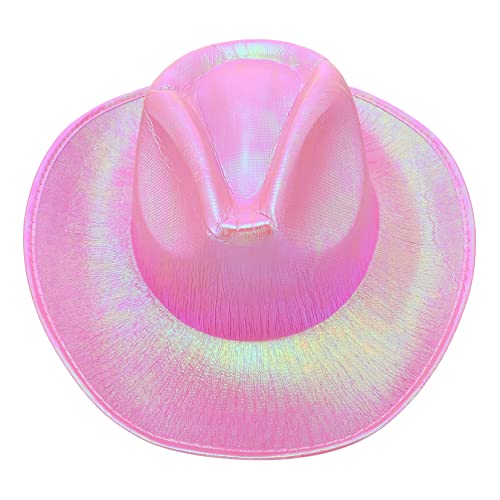 WESIEVYA 1Stk Fantasy-Cowboy-Hut glitzernder Cowgirlhut Western-Cowgirl-Hut Hut glitzern Modehut kinderparty mitgebsel cow boy hut Westernhut Kindermütze eva Composite bunter Cowboyhut Rosa von WESIEVYA