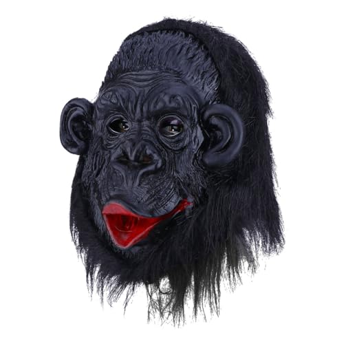 WESIEVYA 1Stk Orang-Utan-Maske Maske für Halloween Kostüm Party Gefälligkeiten Halloween-Party Geistermaske halloween masken halloweenmaske Dekorative Maske dekorative Halloween-Maske Black von WESIEVYA