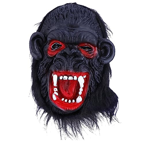 WESIEVYA 1Stk Orang-Utan-Maske Maske für Party-Gesichtsabdeckung gruselige Gesichtsbedeckung Performance-Maske halloween masken halloweenmaske dekorative Halloween-Maske Horror-Maske Black von WESIEVYA