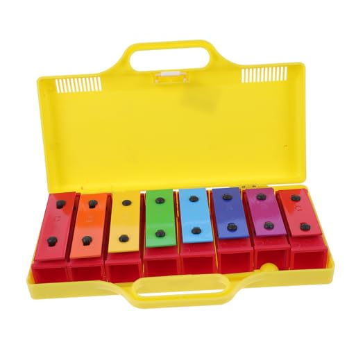 WESIEVYA 1stk Orff-oktave Kleinkindpercussion Musikinstrumente Für Kinder Klopfendes Klavierspielzeug Kleinkind Percussion Musikalisches Xylophon-Klavier Musik Spielzeug Aluminium Yellow von WESIEVYA