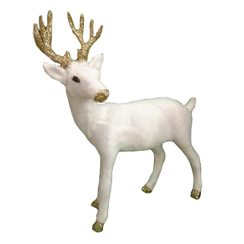 WESIEVYA 1stk Weihnachtshirsch Weiße Rentierfigur Rentierfiguren Tiere Spielzeug Stehendes Rentierdekor Hirsch-Statue Mini-Tiere-Ornament Elch-Hirsch-skulptur Innenschale Aus Polyethylen von WESIEVYA