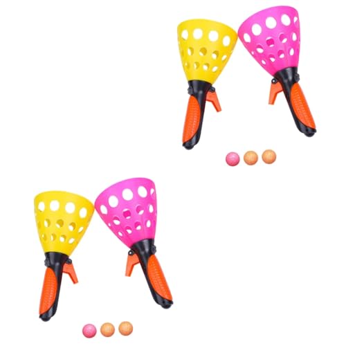 WESIEVYA 2 Paar und Catch Launcher Wurfspiel Kidcraft-Spielset Spielzeug Startprogramm Bälle starten und fangen von WESIEVYA