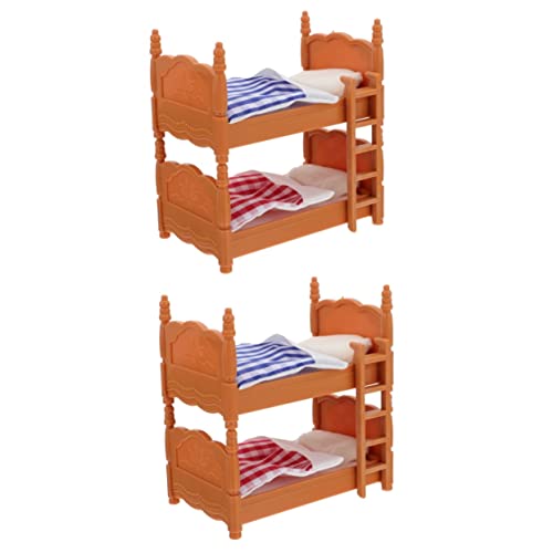 WESIEVYA 2 STK Bett Puppenhaus Babyzimmer Möbel Puppenhausmöbel Spielzeuge Kinder Spielen Wiege Puppenhauszubehör Puppenhaus Wohnzimmer Möbel Koje Puppenhaus Babywiege Matratze Kamera PVC von WESIEVYA