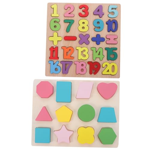 WESIEVYA 2 Sätze Dreidimensionales Puzzle Babyspielzeug Geometrisches Sortierspielzeug Lernpuzzle Spielzeug Buchstaben Und Zahlen Lernbrett Kleinkind Zahlen Lernpuzzle Kinder von WESIEVYA