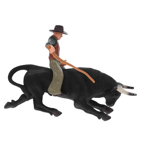 WESIEVYA 2 Sätze Western-Cowboy-stier Mini-Spielzeug Tischtierstatuen Stier Spielzeug Menschliche Figuren Spielzeug Menschen Figuren Spielzeug Desktop-Spielzeug Desktop-sammelfigur PVC von WESIEVYA