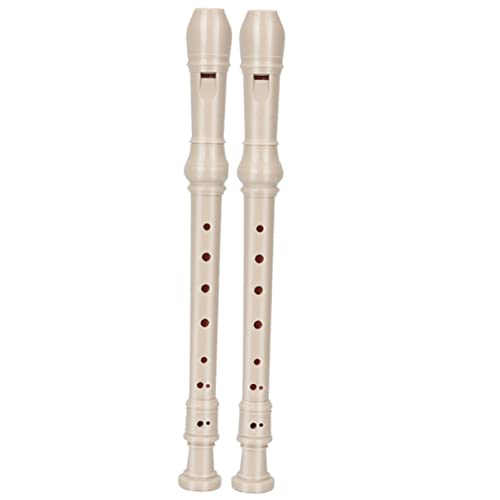 WESIEVYA 2 Stück 8 Klarinette Musikinstrument Für Kinder Kinder-Instrument-Spielzeug Flöten - Musikinstrument Sopranblockflöte Für Anfänger Kinderinstrumente Blockflöteninstrument Harz Weiß von WESIEVYA