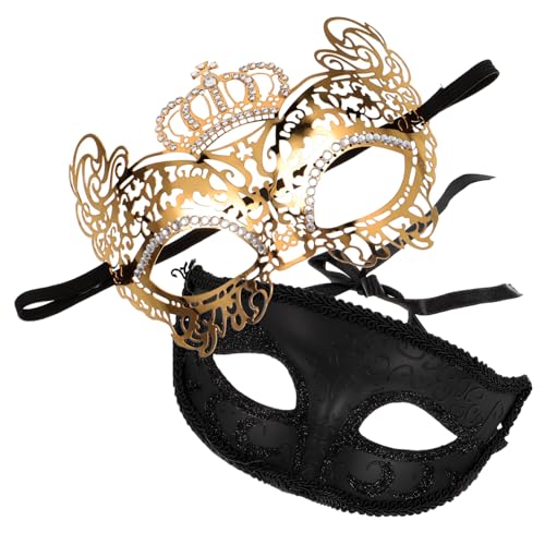 WESIEVYA 2 Stück Antike Maskerade Masken Für Halloween Und Karneval Elegante Halbgesichtsmaske Im Vintage Stil Für Kostümparty Und Cosplay von WESIEVYA