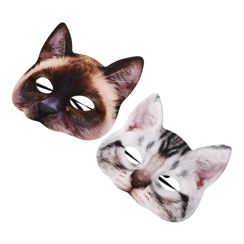 WESIEVYA 2 Stück Halloween Katzenmaske Katzenmasken Maskerade Party Dekorationen Maskerade Maske Kostüm Requisite Cosplay Maske Karneval Maske Dekorationen Kostüm Party Zubehör von WESIEVYA