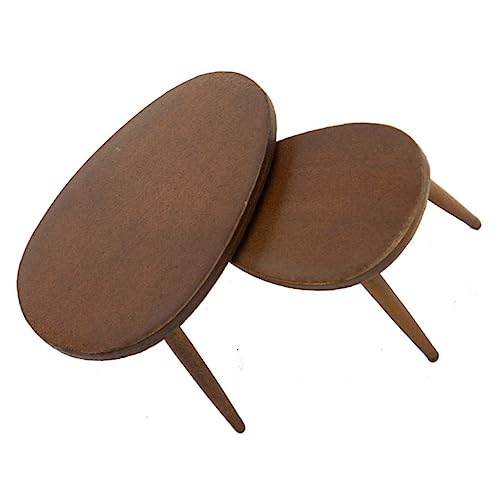 WESIEVYA 2 Stück Mini Dreieck Couchtisch Aus Holz, Mini Möbel, Miniatur Schreibtisch, Kleines Hauszubehör, Mini Hausdekor, Miniatur Tisch, Schmücken Zarte Miniatur Möbel, Mini Ornament von WESIEVYA