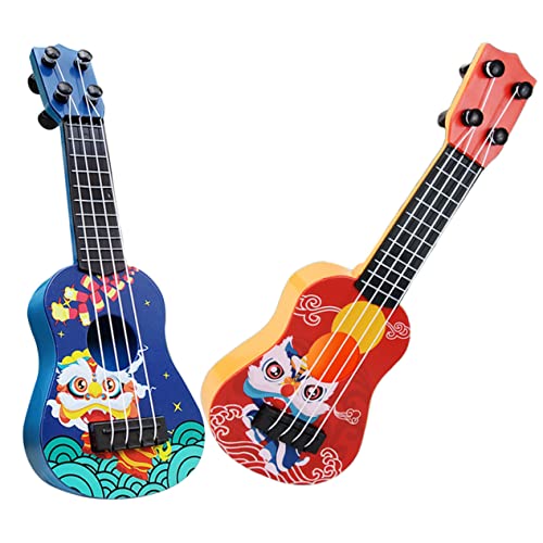 WESIEVYA Kindergitarre Mini-Gitarrenmodell Cartoon-Ukulele Lernspielzeug für Kinder Früherziehung Musikinstrumente von WESIEVYA