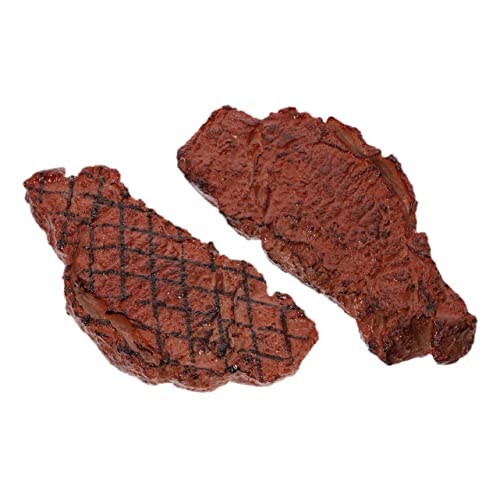 WESIEVYA 2 Stück Steak Modell, Home Office , Gefälschte Steak Requisiten, Künstliche Steak Ornamente, Steak Spielzeug Für Kinder, Gefälschtes Fleisch, Spielset, Gefälschte Lebensmittel, von WESIEVYA