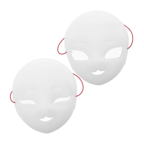 WESIEVYA 2 Stück Weiße Embryo Maske Halloween Maske Gesichtsmaske Gesichtsmaske DIY Maske Halloween Augenmaske Chinesische Maske Vollgesichtsmaske Unbemalte Weiße Maske Maskerade von WESIEVYA