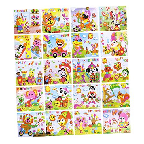 WESIEVYA 20Er Packung Bastelzubehör für Kinder basteln für Kinder Aufkleber für Kleinkinder Scrapbook-Set für Kinder bastelsets für Kinder DIY-Sticker-Kit Mosaik-Aufkleber-Kunst von WESIEVYA