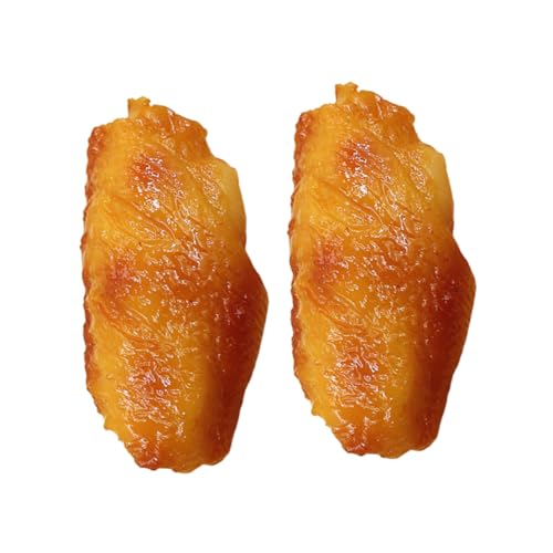 WESIEVYA 2St Chicken Wing-Modell Brathähnchen-Display-Modell Hühnerflügel für die Fotografie Chicken Wings Spielzeug Hühnerfutter BBQ- Hähnchenflügel simulieren Hühnerflügel- PVC von WESIEVYA