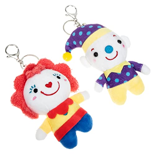 WESIEVYA 2St Clown-Schlüsselanhänger Miniatur-Clownfiguren Dekorativer Schlüsselanhänger für Kinder kindergeschenke Plüschpuppenanhänger schöner Puppen-Schlüsselanhänger Legierung von WESIEVYA