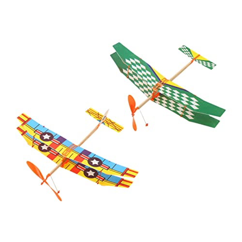 WESIEVYA 2St Gummiband Flugzeug Kinderspielzeug Ebene Fliegende Modelle lustiges Outdoor-Spielzeug Kinder bastelset basteln für Kinder Mini-Segelflugzeuge Modell für Segelflugzeuge Schaum von WESIEVYA