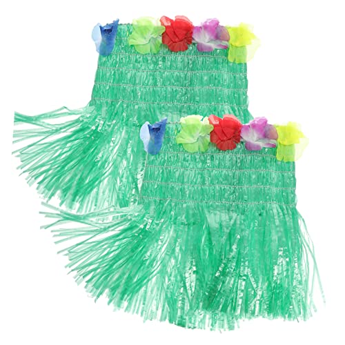 WESIEVYA 2St Hawaiianisches Röhrenoberteil Hula-Tanzkostüm Luau-Partygirlande hawaiianische Strandparty Luau-Outfit hawaiianische kleider für damen Hula-Corsage Grasröcke für Kinder Plastik von WESIEVYA