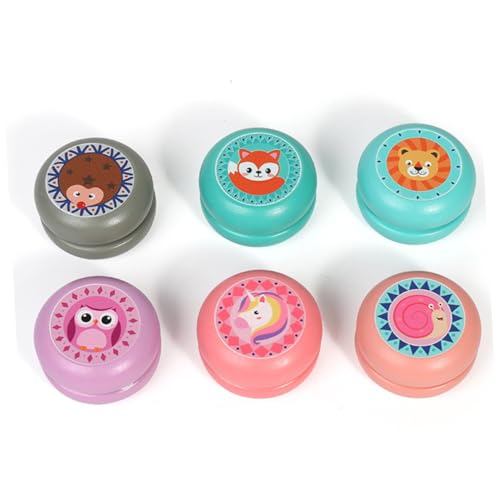 WESIEVYA 2St Jo-Jo-Spielzeug aus Holz Spielzeug für Kinder kinderspielzeug Kinder Yo-Yo Kid Toys Kinder- -Spielzeug Kinder Anfänger Yoyo Cartoon- -Spielzeug Yoyo-Ball-Spielzeug Bambus von WESIEVYA