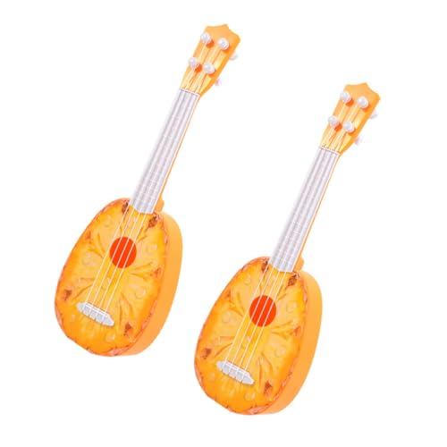 WESIEVYA 2St Obst Gitarre simulierte Gitarre Ukulele Spielzeug für Kinder musikinstrumente Musical Instruments Mini-Spielzeug Minispielzeug für Kinder Mini-Frucht-Design-Gitarre Abs Yellow von WESIEVYA