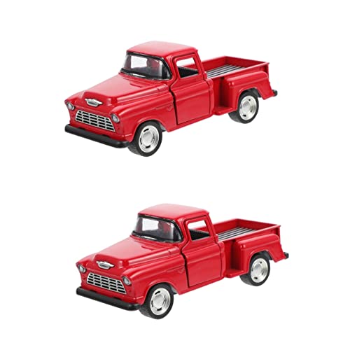 WESIEVYA 2St Pickup-Truck-Modell Zug Spielzeug RC-Autos für kleines LKW-Modell Kinderautos Sammlerauto Kinder bastelset basteln für Kinder Miniatur-LKW kleines LKW-Spielzeug Legierung rot von WESIEVYA