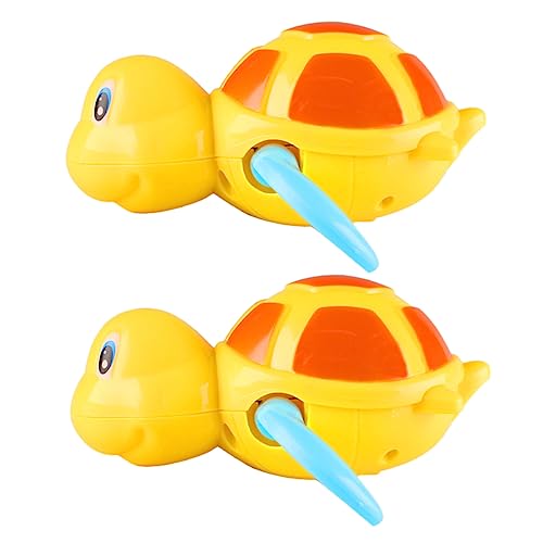 WESIEVYA 2St Uhrwerk Turtle Bath time Toys schwimmspielzeug schwimm spielzeuge - sup Uhrwerkspielzeug für die Badewanne Abs Yellow von WESIEVYA