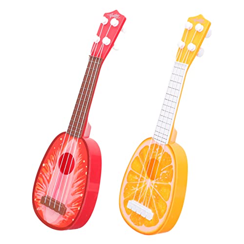 WESIEVYA 2St Ukulele Kinderspielzeuggitarre Modelle von Musikinstrumenten kinderinstrumente Kinder musikinstrumente simulierte Gitarre Nachahmung von Gitarrenspielzeug Plastik rot von WESIEVYA