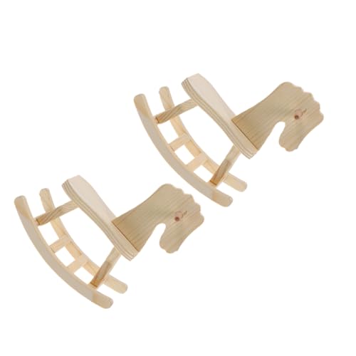 WESIEVYA 2pcs Holzschaukelpferd Modellbausatz Kinder DIY Bastelspielzeug Schaukelspielzeug Vorschulschaukelspielzeug Zum Malen Und Zusammenbauen von WESIEVYA