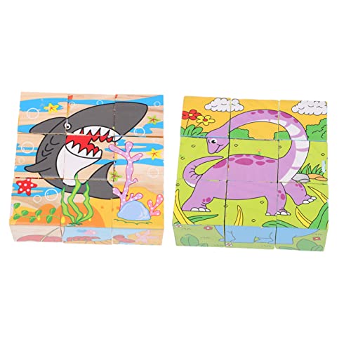 WESIEVYA 2st Dreidimensionales Puzzle Kinder Blockieren Rätsel Tier Puzzles Kleinkind-Puzzle Rätsel Zum Frühen Lernen Lernspielzeug Kinderpuzzle Tierspielzeug Kinder Spielset Hölzern von WESIEVYA