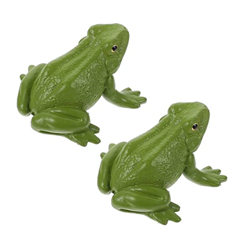 WESIEVYA 2st Frosch-Modell Outdoor-Figuren Pädagogische Froschstatuen Realistische Froschstatue Froschskulptur Gecko Miniatur-froschfiguren Chamäleon Stofftier Mini-Frosch Plastik Green von WESIEVYA