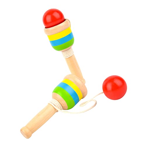 WESIEVYA 2PCS Fangbecher für Kinder Kinder Fangen Montessori Spielzeug Becher Fangen Holz Pädagogisches Handspielzeug von WESIEVYA