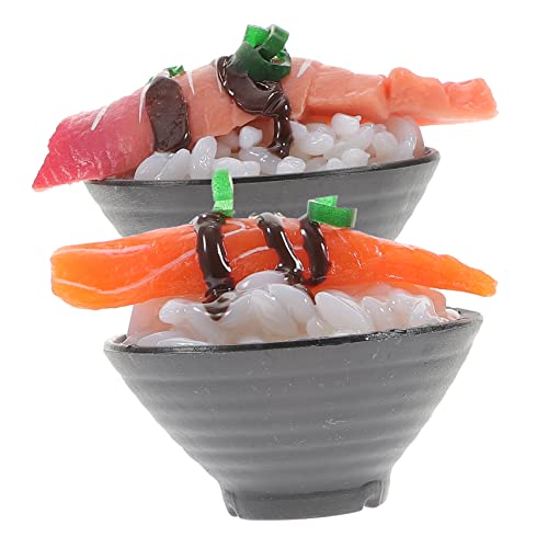 WESIEVYA 2st Simulierter Sushi-Reis Sushi-Essen Zum Spielen Japanisches Essensmodell Künstliche Desserts Dekorative Food-Modelle Spielzeugnahrung Fake-Food-Formel Küche Rollenspiel PVC von WESIEVYA