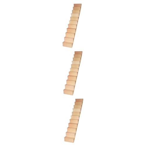 WESIEVYA 3 STK Mini-Hausmöbel holztreppe holzstiege Mini-Treppenmodell handgefertigte Minimöbel Puppenstubentreppe aus Sperrholz Miniaturmöbel deko Mini-Haustreppe Miniaturtreppe Bambus von WESIEVYA